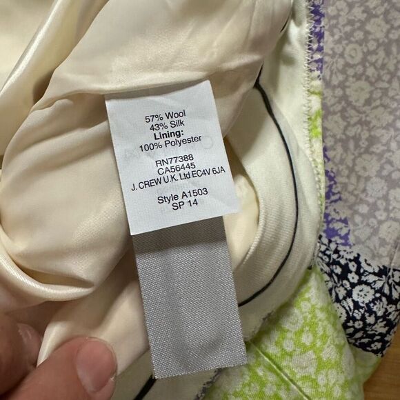 J Crew silk wool floral blend pants 8 - Picture 5 of 10